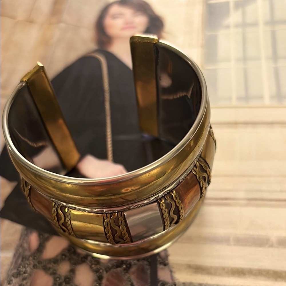 Vintage Antique Arts&Crafts 1875-1920 Brass,Steel& Copper Cuff Bracelet Cuff